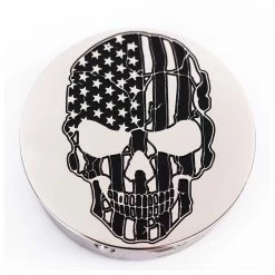 Figurati Designs Swing Arm Pivot Covers Stainless Skull Flag