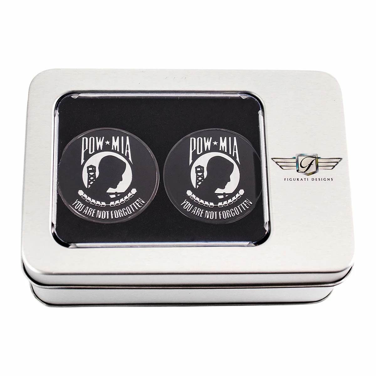 Figurati Designs Swing Arm Pivot Covers Black POW MIA 4 Figurati Designs Swing Arm Pivot Covers Black POW MIA - Image 2