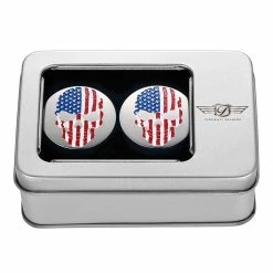 Figurati Designs Swing Arm Pivot Covers Stainless Red/White/Blue Skull -GAS TANK ACCESSORIES SHOP 10287744 B V3
