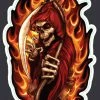 Lethal Threat Designs Lethal Threat Flaming Reaper Mini Decal Set -GAS TANK ACCESSORIES SHOP 150 0029 A V1