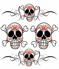 Lethal Threat Designs Lethal Threat Pinstripe Skull Decal