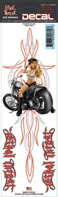 Lethal Threat Designs Lethal Threat Pinstripe Motorcycle Girl Decal