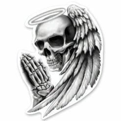 Lethal Threat Designs Lethal Threat Rude & Crude Angel Skull Mini Decal