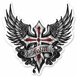 Lethal Threat Designs Lethal Threat Rude & Crude Faith Cross Mini Decal