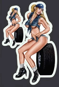 Lethal Threat Designs Lethal Threat Mechanic Babe Mini Decal