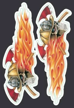 Lethal Threat Designs Lethal Threat Fire Department Skulls Mini Decal Set