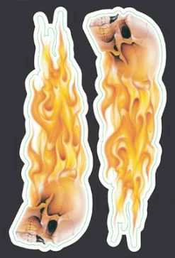 Lethal Threat Designs Lethal Threat Flaming Skulls Mini Decal