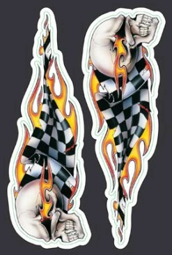 Lethal Threat Designs Lethal Threat Checkered Skulls Mini Decal Set