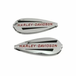 V-Twin Manufacturing Gas Tank Emblem Set With Red Lettering