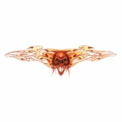 Lethal Threat Designs Lethal Threat Decals: Fire Skull, (1) 8-5/8" X 2-3/4", (2) 1-1/8" X 3-1/4"