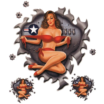 Lethal Threat Designs Lethal Threat Nose Art Bomber Girl Pinup Decal 3 Lethal Threat Designs Lethal Threat Nose Art Bomber Girl Pinup Decal