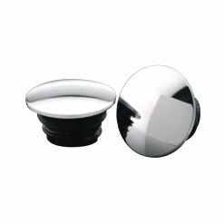 J&P Cycles Chrome Steel Low Profile Domed Gas Cap Set