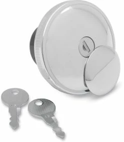 Biker's Choice Chrome Vented Screw-In Locking Gas Cap