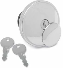 Biker's Choice Chrome Non-Vented Screw-In Locking Gas Cap