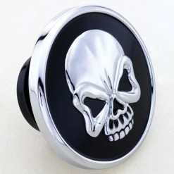 Milwaukee Twins Black And Chrome Skull Vented Gas Cap