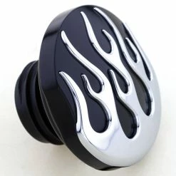 Milwaukee Twins Black And Chrome Flame Vented Gas Cap